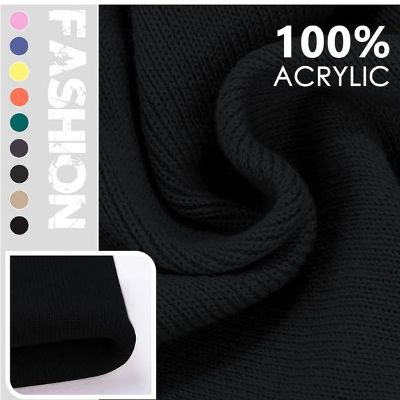 2 Pack Beanies for Men Rib-Knit Hats for Women Spring Summer Autumn Winter NWT - Picture 4 of 8